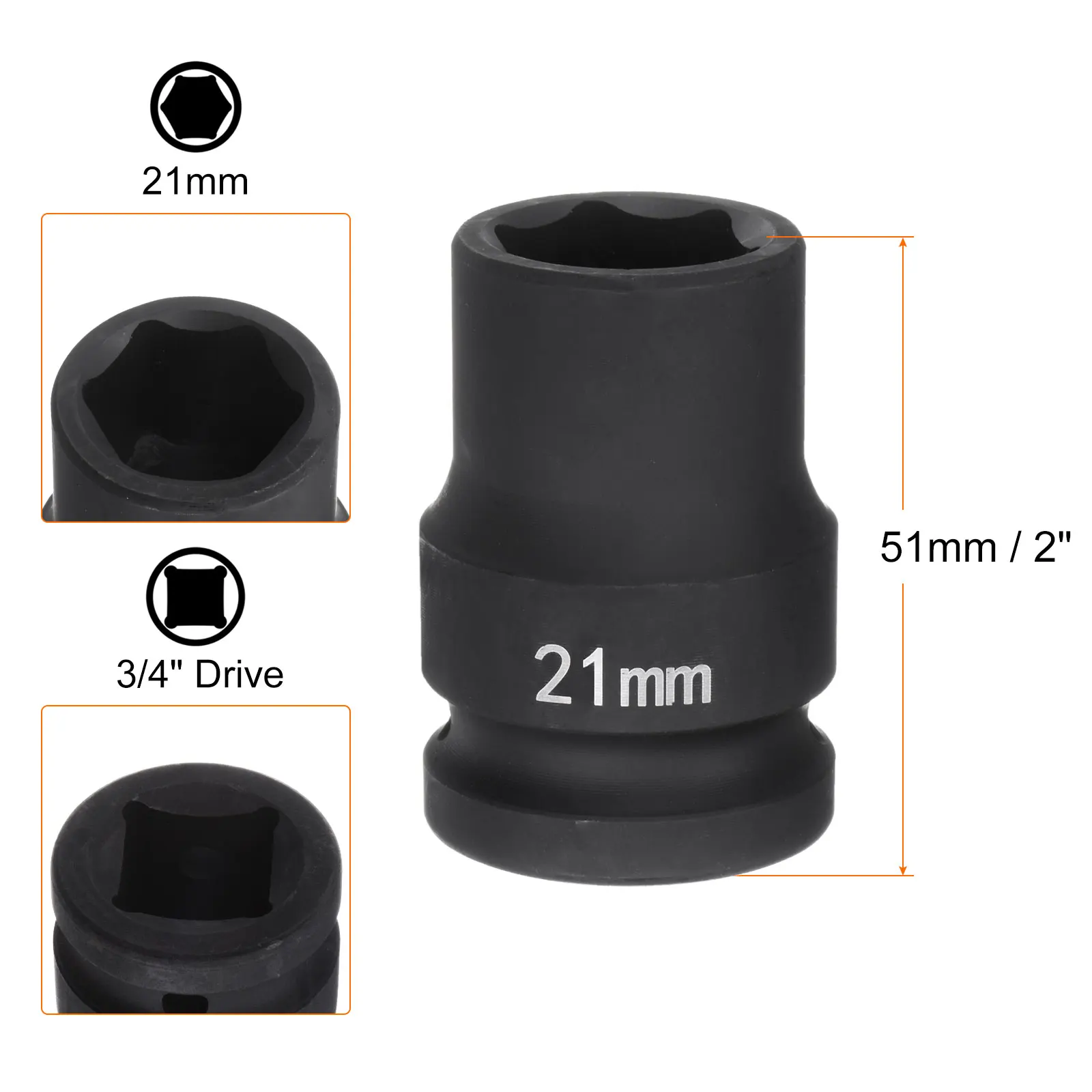 6-Point Impact Socket Metric 40Cr Impact Socket