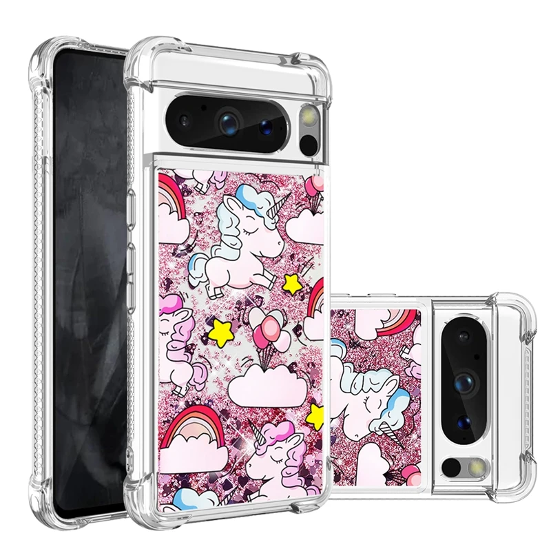 Pixel 7A Case For Google Pixel 7A Cover Painted Pattern Glitter Quicksand Liquid Cover for GooglePixel7A 8 Pro Phone Case Fundas