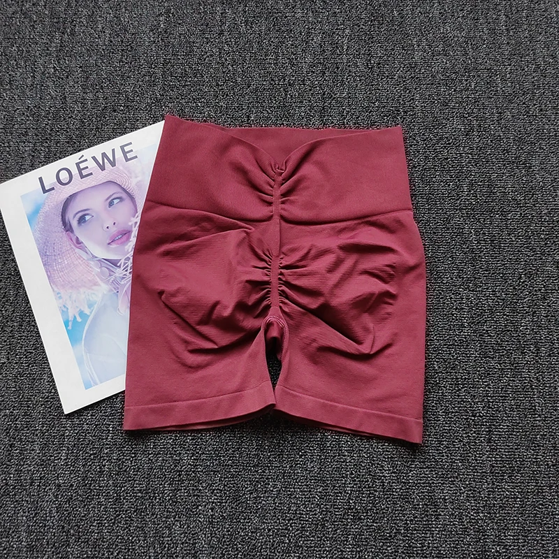 Peach High-Elastic Yoga Summer High-Waisted Gym Hip Lift Sports Shorts Fitness Elastic Belly Three-Point Running Tight Pants - Image 4