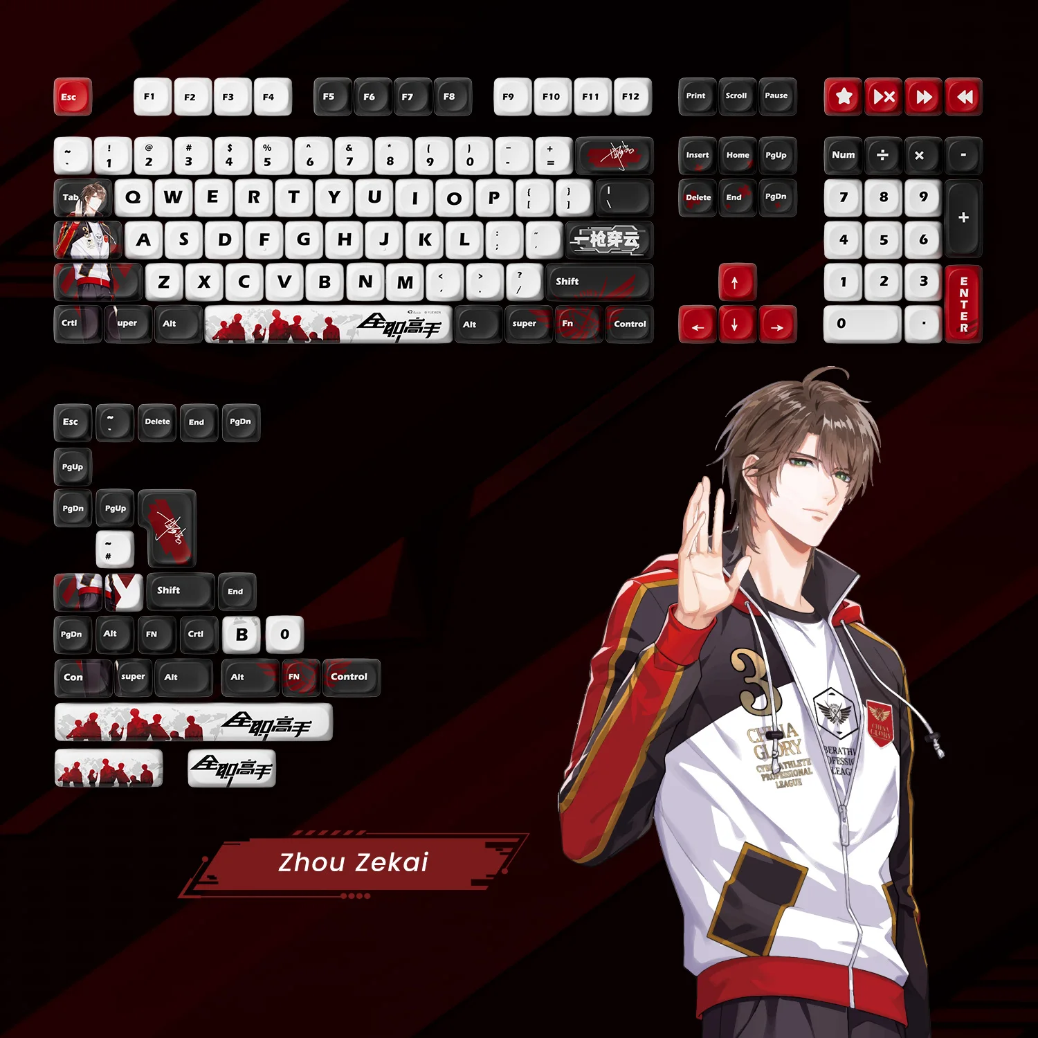 Akko The King's Avatar Thema Keycap Set MOA Profiel PBT Dye-sublimatie 137-toetsen Anime Personages Keycaps voor Mechanisch Toetsenbord