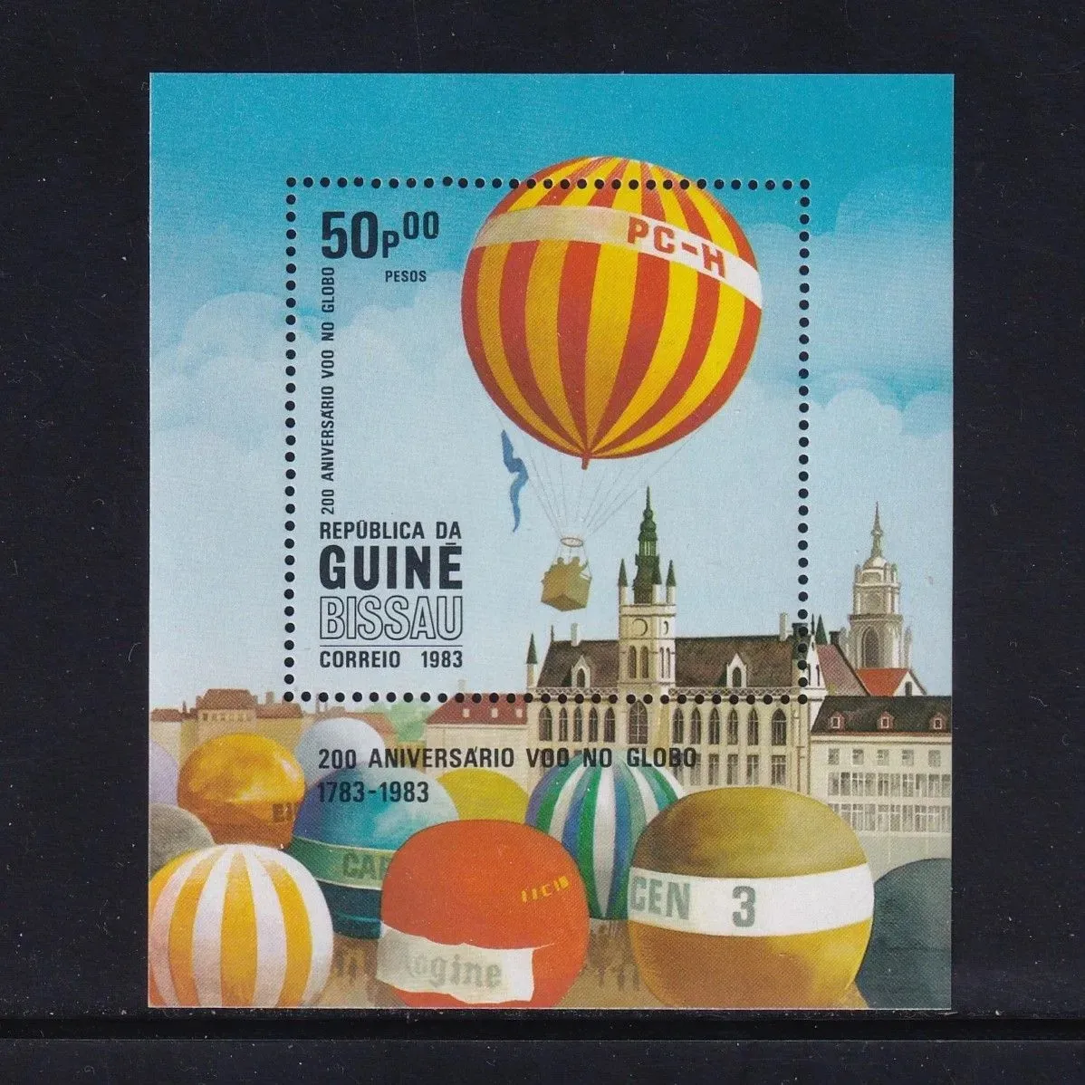 Guinea-Bissau Post Y1983 Erste Menschliche Ballonfahrt 200 Jahre 1 Set 8 Neue Sammlerbriefmarken Material für Scrapbooking – Detail 2
