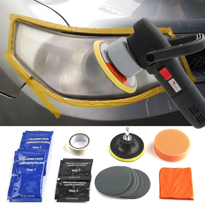 Professional Headlight Polish & Wax Kit – Restore Foggy or Aged Taillights