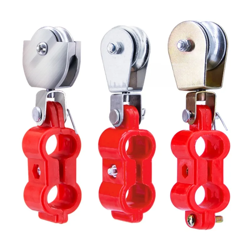 Plastic Insulated Cable Pulley Trolley Single Double Hole Crane Electric Hoist Cable Trolley For Overhead Crane Festoon System