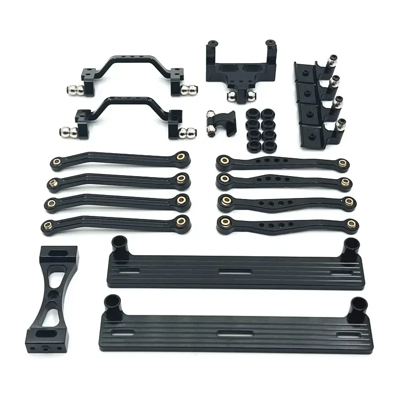 

WPL C64 C64-1 Metal Chassis Link Rod Pull Rod Mount Side Pedal Shock Mount Set 1/16 RC Car Upgrade Parts Accessories