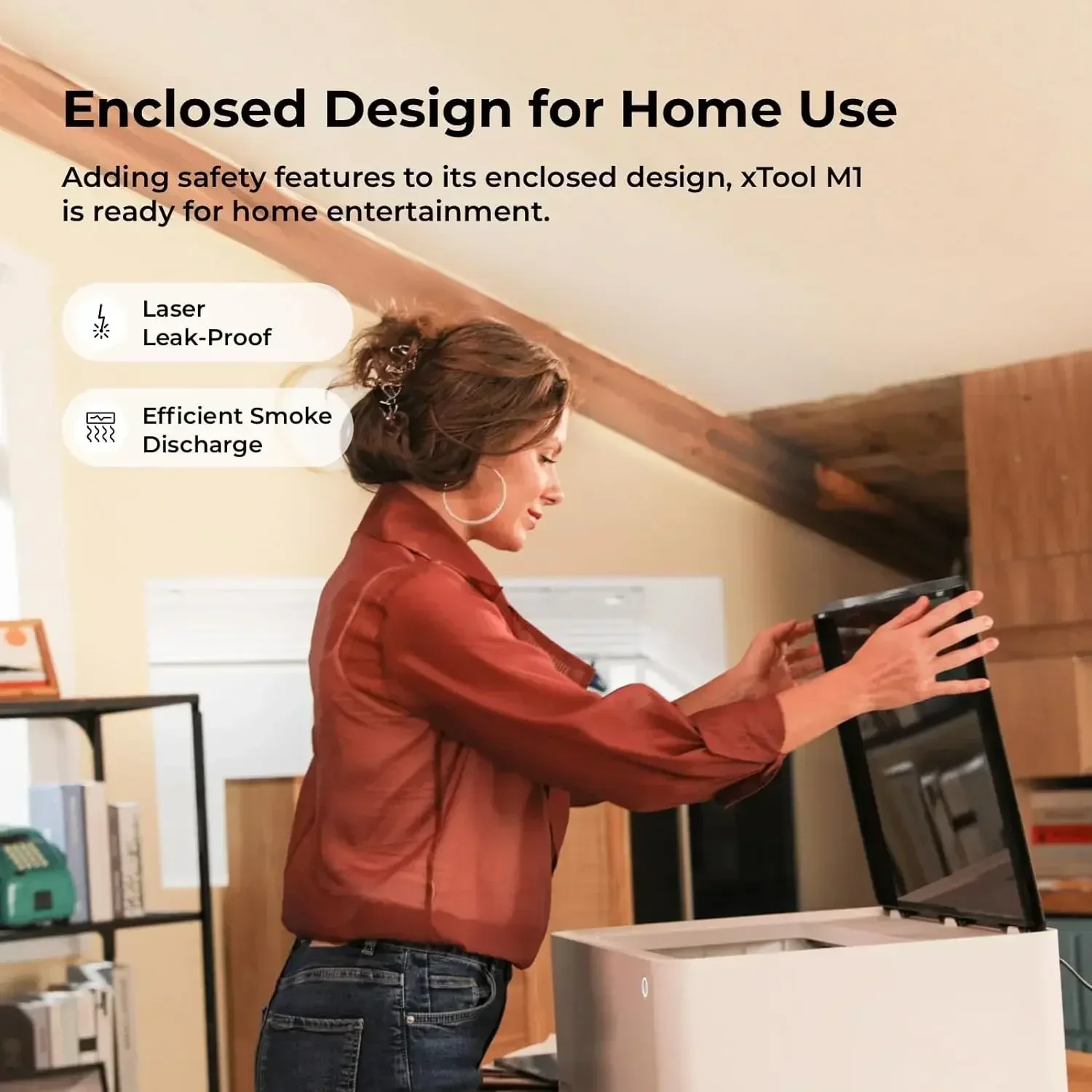 xTool M1 2-in-1 Laser Engraver, 10w Output Craft Laser Cutter with Integrated Enclosure, Compatibility with Rotary