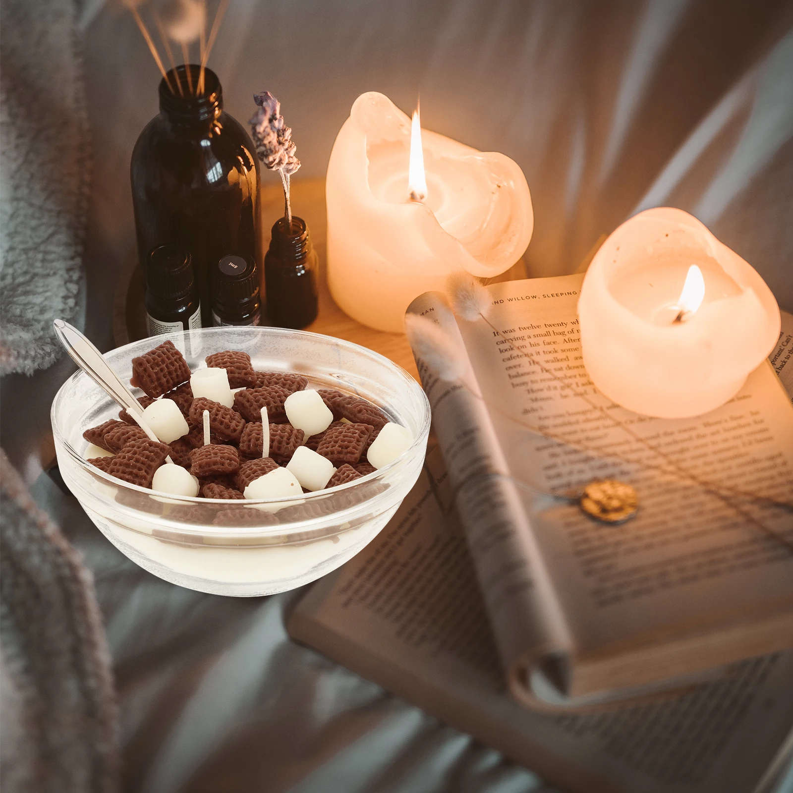 

Creative Cereal Bowl Scented Decorative Food Shaped Aromatherapy Mini Paraffin Desktop Unique Home for Birthday
