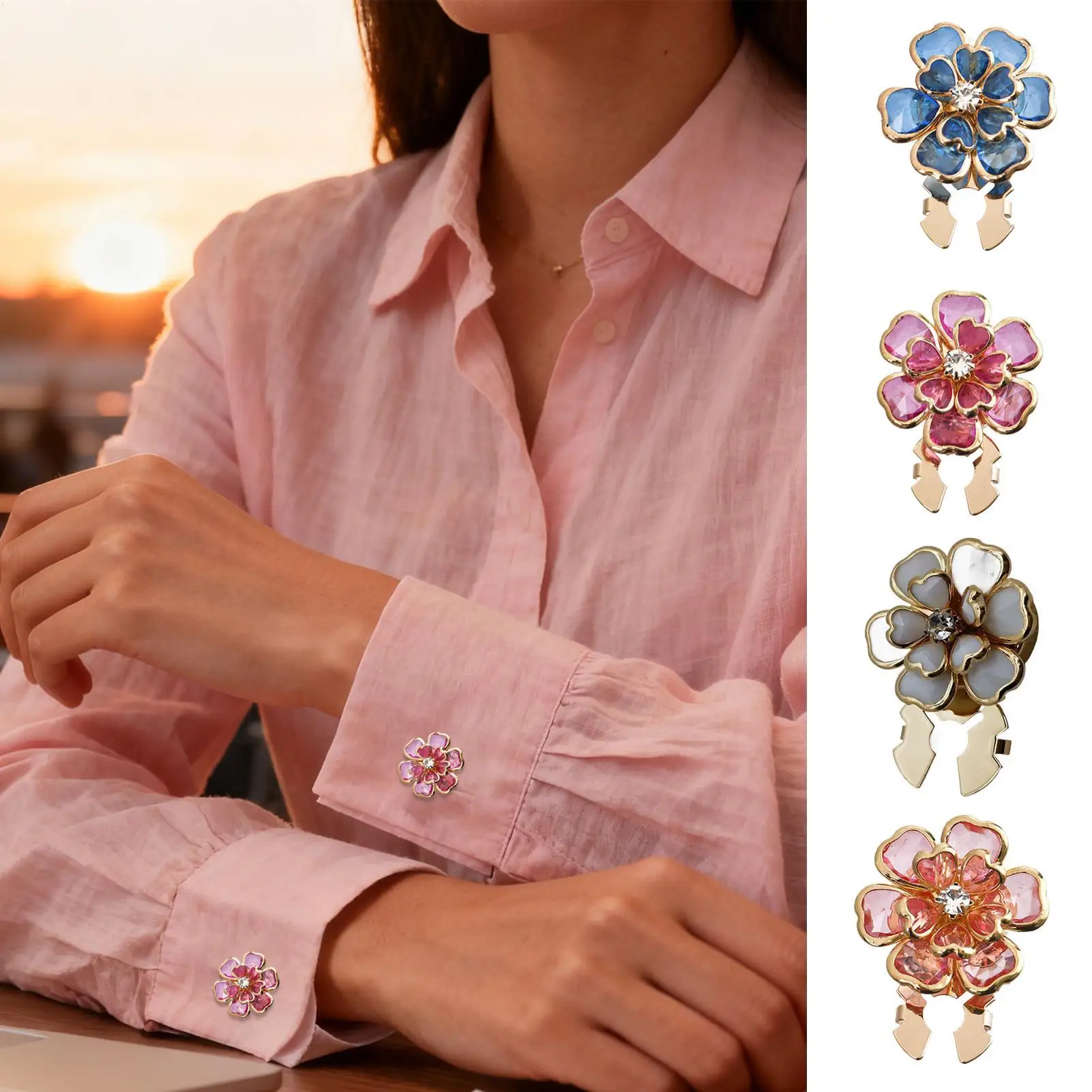 1PC Button Cover Cufflinks  Detachable Clip-On Shirt Coat Decorative Buttons Sewing Button for DIY Blouses Clothing Women Men