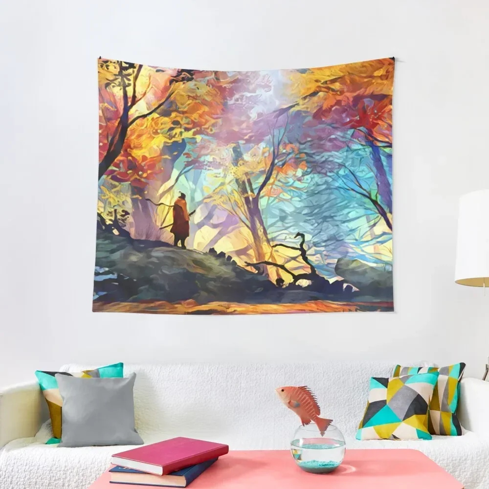 A Wolf in the Colorful Forest Tapestry Home Decoration Accessories Home And Comfort Decor Tapestry