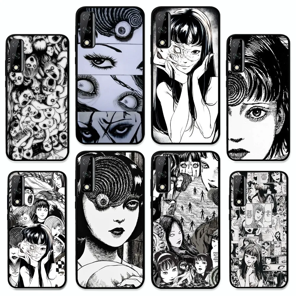 Black comics Junji Itos Tomies Phone Case For Huawei Y9 6 7 5 Prime Enjoy 7s 7 8 plus 7a 9e 9plus 8E Lite Psmart Shell