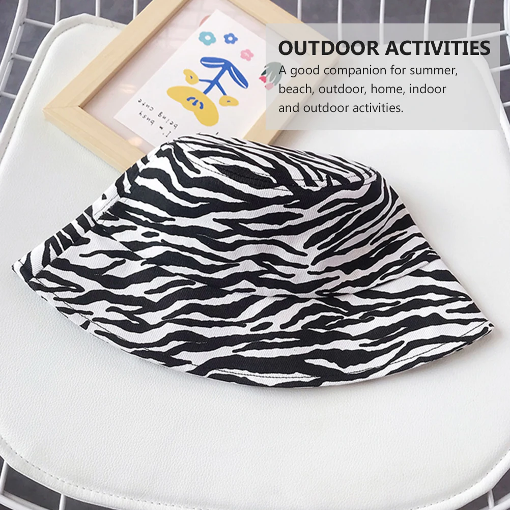 

Zebra Bucket Hat Hats Women Ladies Sun Huge Outdoor Stripe Fisherman Fisherman's Miss