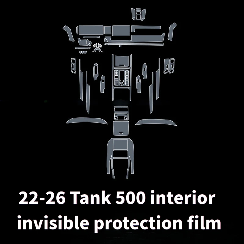 For 22-26 Tank 500 Interior Screen Dashboard Anti-scratch Film Car Accessories Complete Set Interior Invisible Protective Film view 2