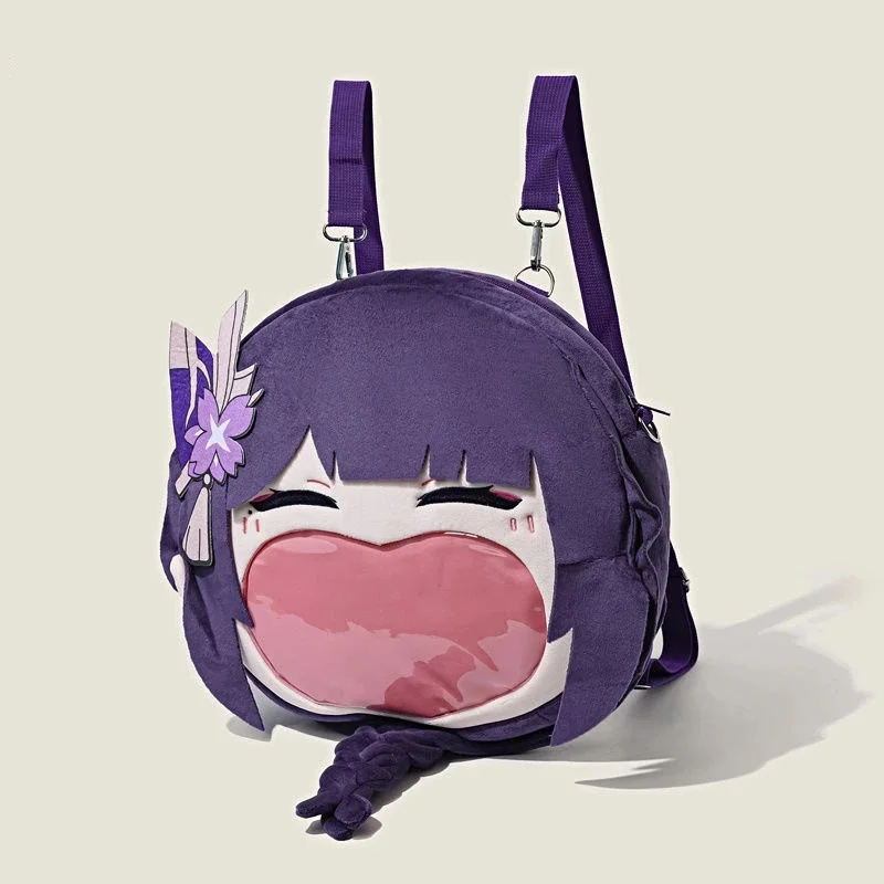 

Genshin Impact Backpacks Thunderobot Big Mouth Bag Cosplay Animation Games Thunderobot General Pain Bag Plush Crossbody Bag Gift