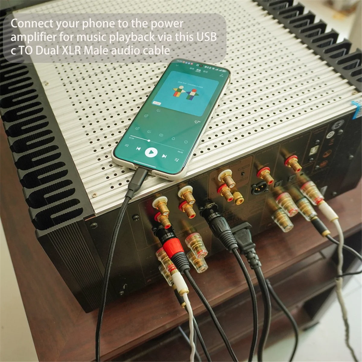 QA88X USB タイプ C オス - 2 XLR オス アンプ ステレオ オーディオ ケーブル 32 ビット/384 Khz スマートフォン ラップトップ用 3 メートル