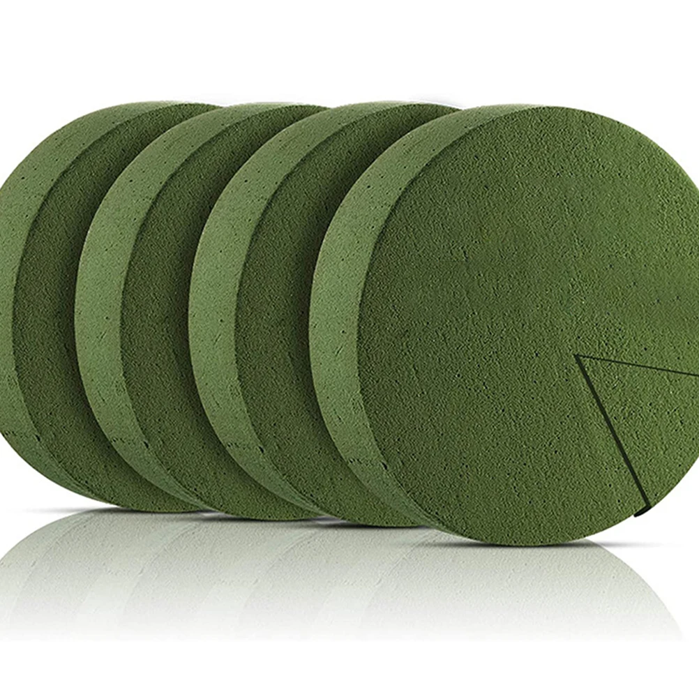 

4pcs Round Floral Foams Blocks Green Flower Foams Bricks Quick Saturation Florist Foam For Fresh Artificial Flower Arrangements
