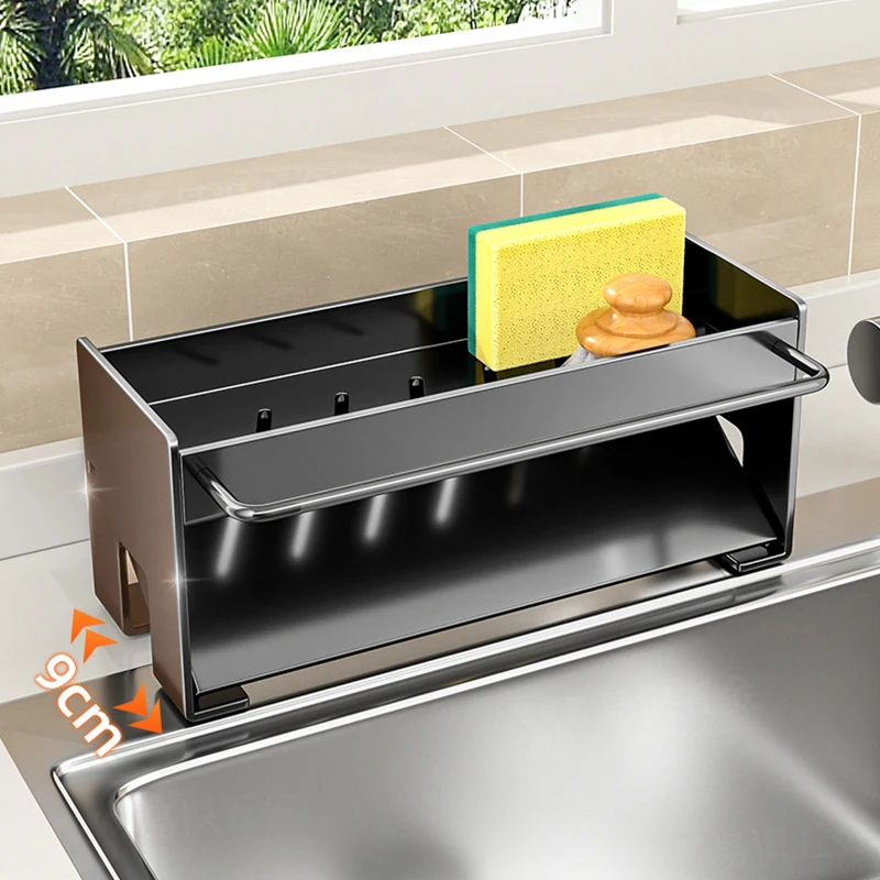

Сливная полка, сушилка для посуды, держатель для тряпки, органайзер для посуды и полотенец, неперфорированная полка для хранения кухонной раковины, полка для ванной комнаты