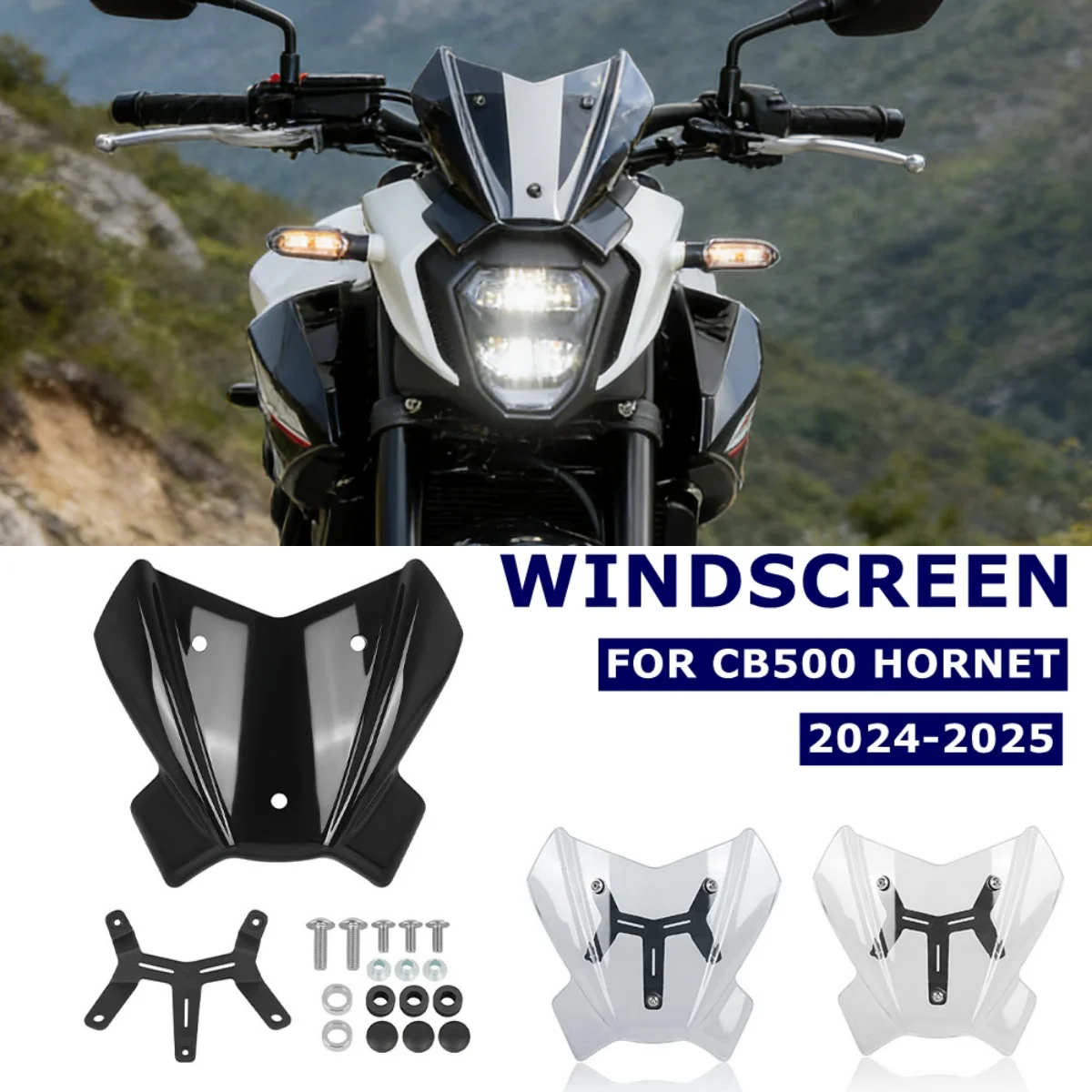 

New Motorcycle Front Windscreen Windshield Protector For Honda CB 500 Hornet CB500 HORNET 2024 2025 Wind Shield Deflector Viser