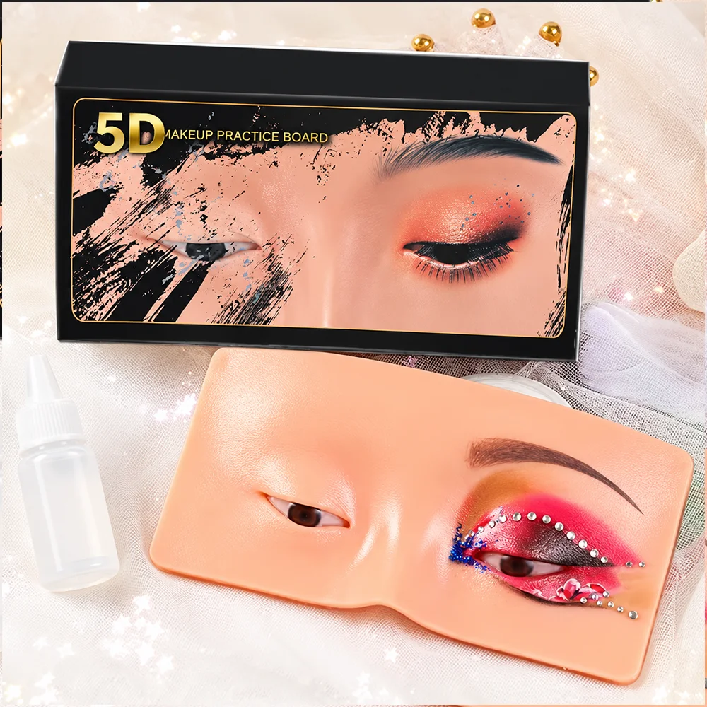 Reusable 5D Makeup Eyebrow Tattoo Practice Skin Eye Face Training Skin Silicone Practice Pad for Makeup Beauty Academy Supplies