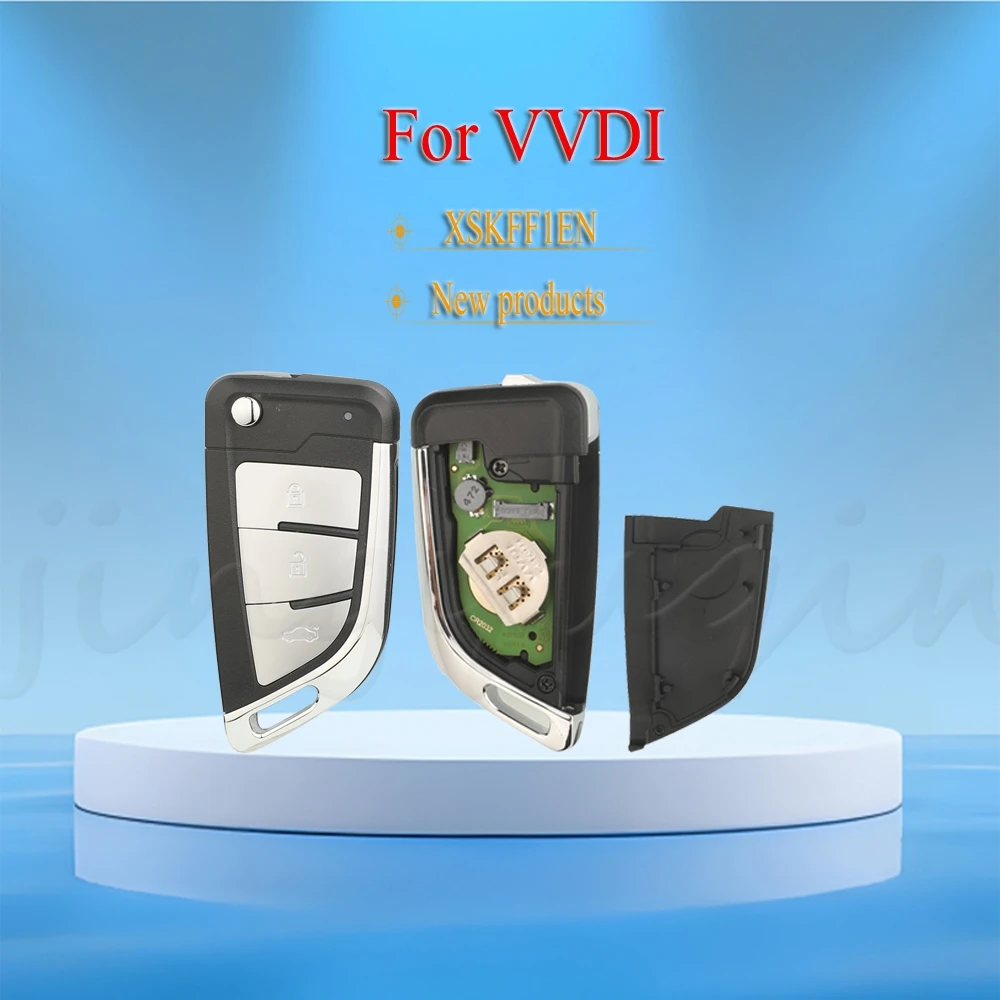 

jingyuqin для наконечника VVDI (передний) XSKFF1EN, новый продукт, 3 кнопки, складной пульт дистанционного управления, смарт-карта, ключ от машины