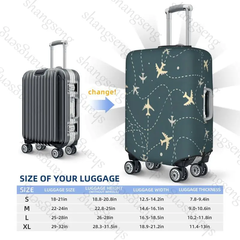 Sky Plane Travel cartoon Thick Elastic Luggage Protective Cover Zipper Suit For 18-32in Bag Suitcase Covers Trolley Cover Travel