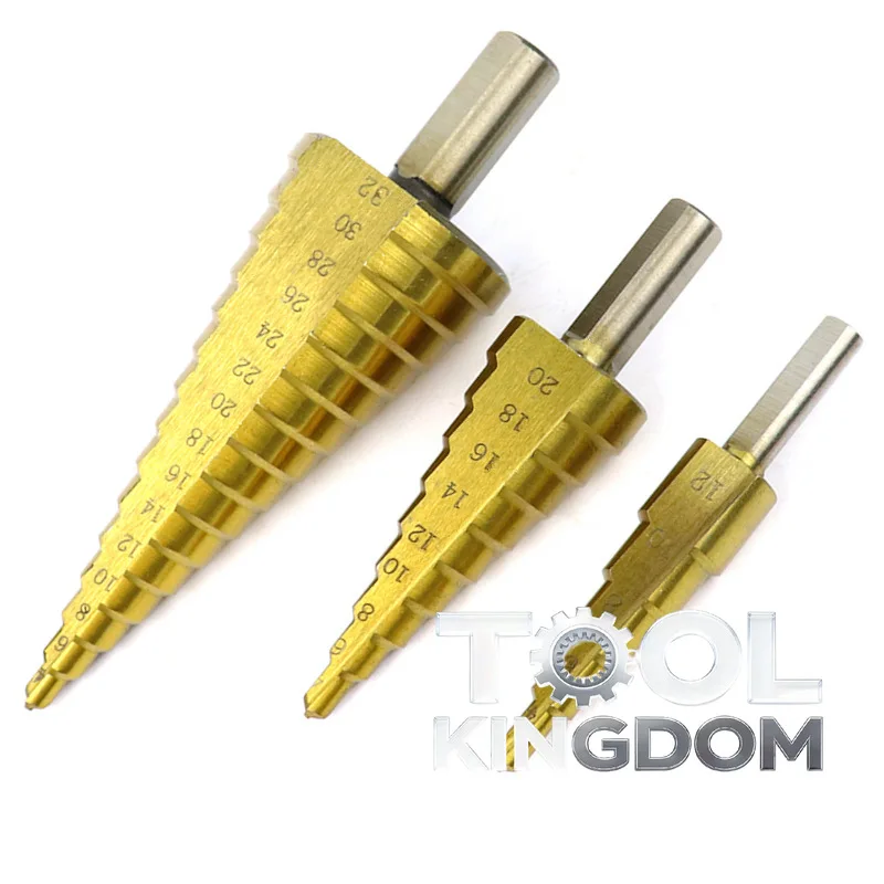 

6-piece set of multifunctional stair drill saw drill, high-speed steel metal hole pagoda drill,PVC board drilling tool drill bit