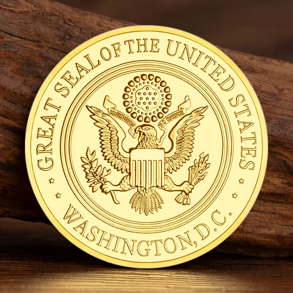 وكالة الأمن الوطني الأمريكي ختم عظيم للعملة التذكارية الأمريكية المطلية بالذهب عملة تذكارية نمط النسر عملة قابلة للجمع