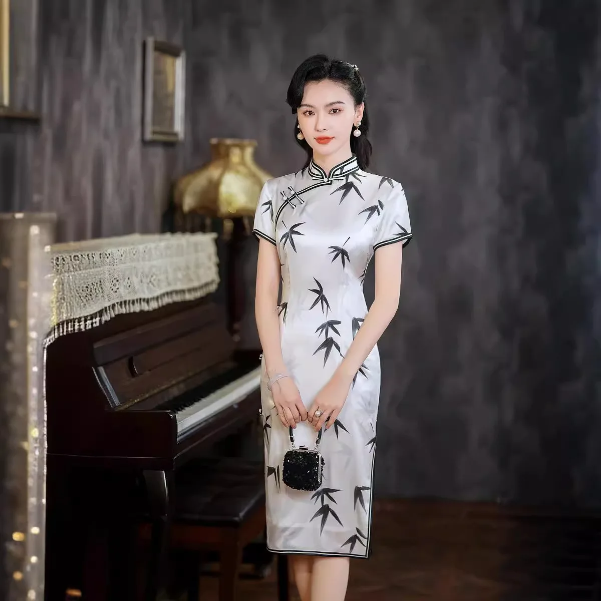 High Quality Real Silk Qipao Cheongsam Temperament Literary Evening Dress Special-Interest Design Retro Han Chinese Clothing