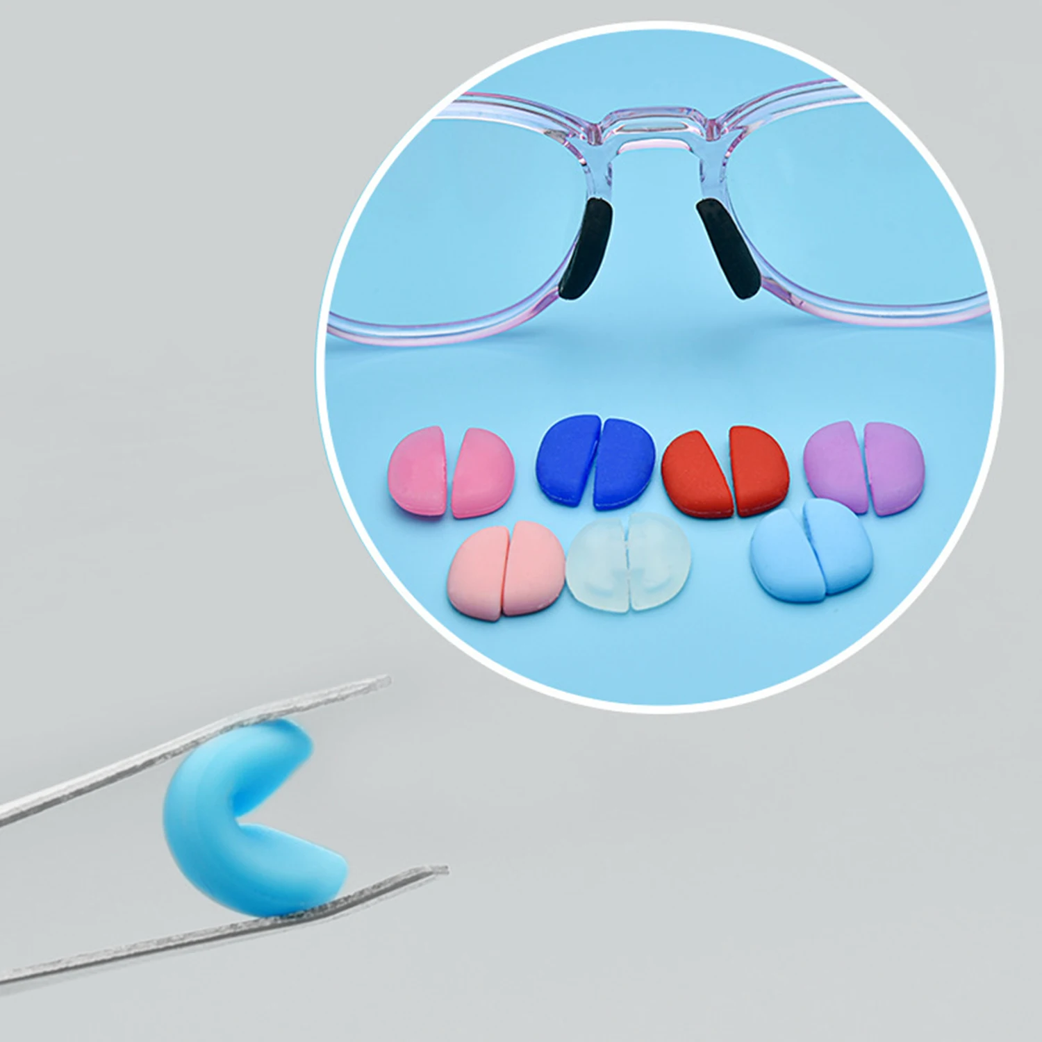 Coussinets enfichables en silicone non ald, 1 paire, pour enfant, confortable sur lunettes, insérés