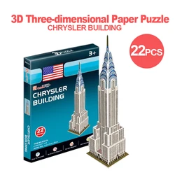 3D Puzzles Chrysler Building Paper Model Diy Creative Gift Children Educational Toys Hot  Mini World Architectural T8