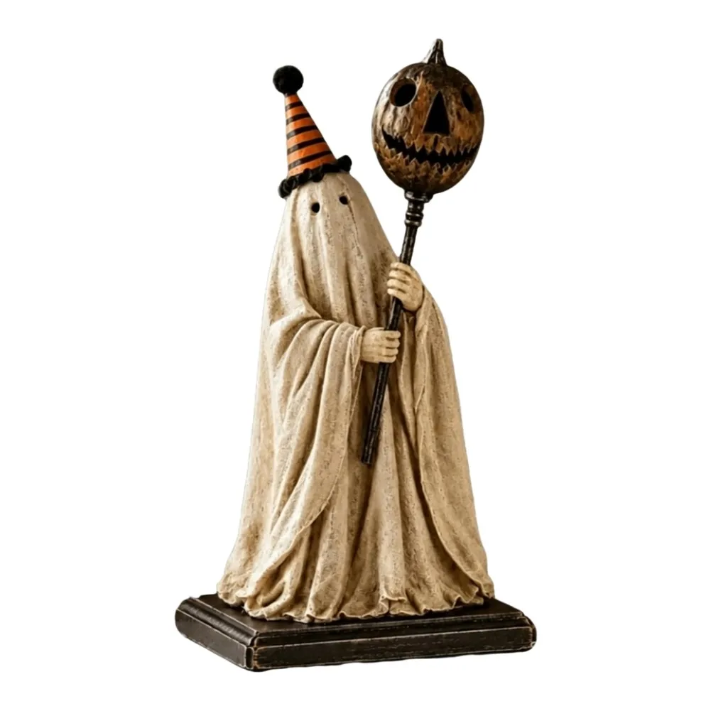 Lighted Halloween Prop Glowing Pumpkin Staff Sturdy Resin Construction Compact Lightweight Design Charming Glowing Effect