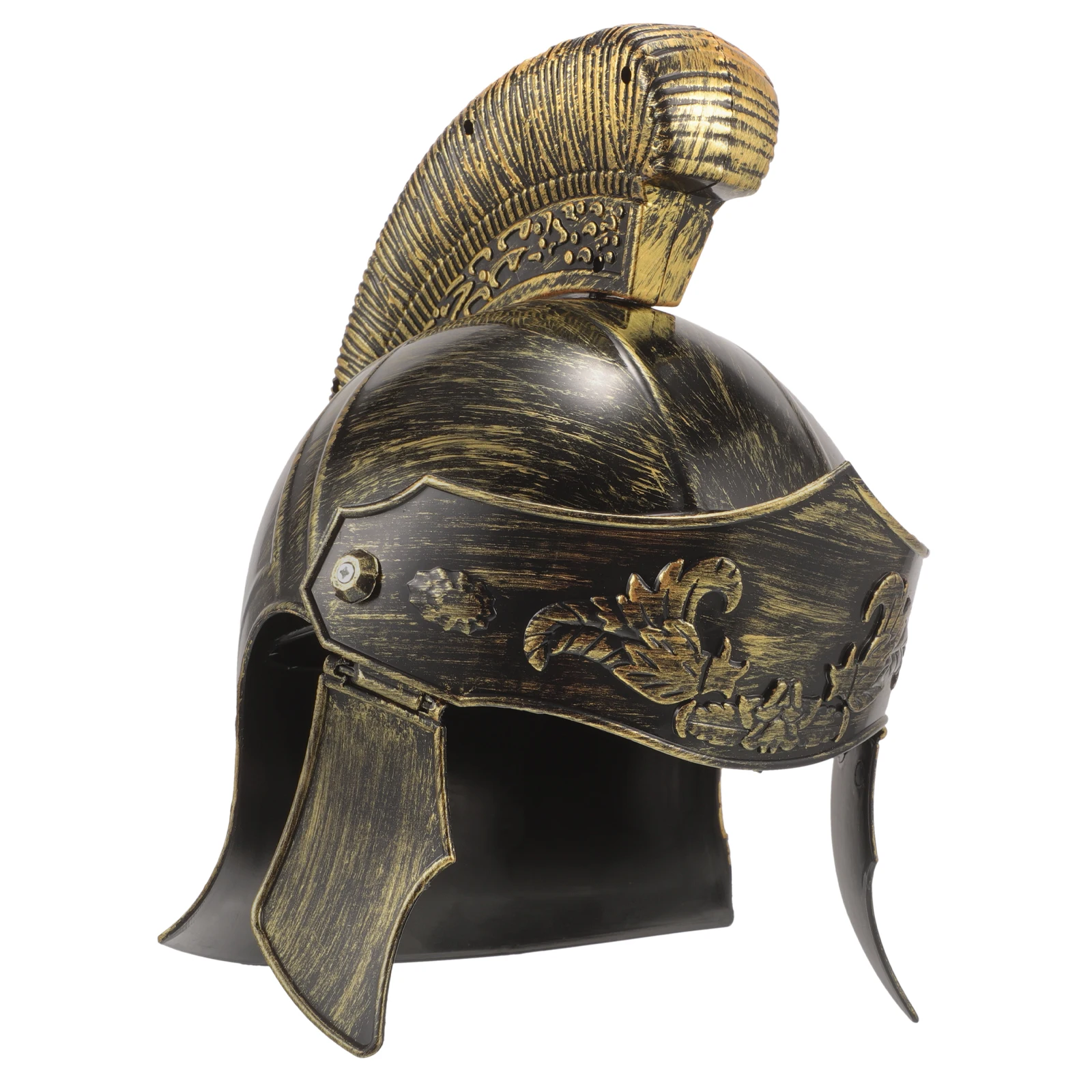 

Golden Samurai Hat Costumes Roman Soldier Clothing Soldiers Hats Plastic Cosplay Headpiece