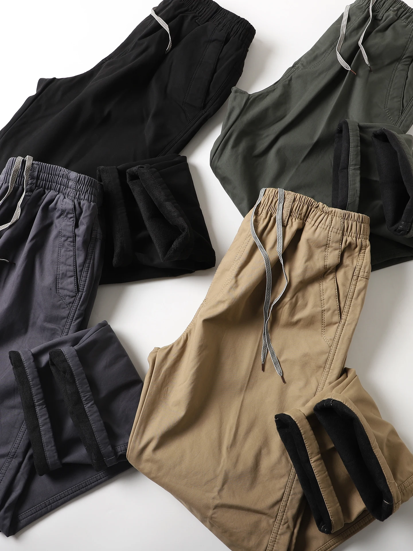 

High Quali Japanese Sle Retro Waed Pure Cotton Thiened Warm Straight Leg Casual Pants Men Commute Simple Long Trousers