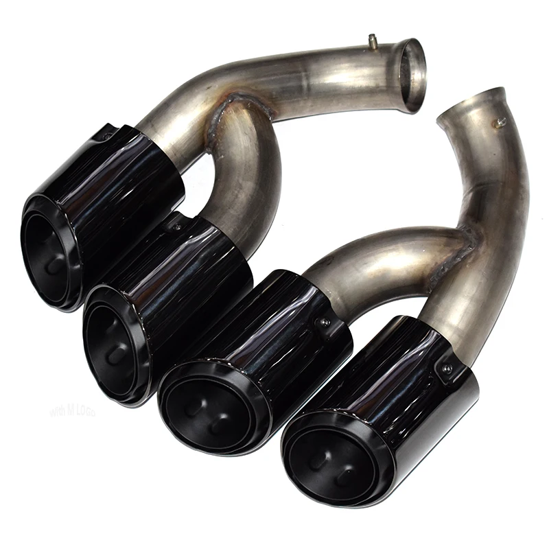 Stainless steel four-out black exhaust tip For 2015-2017 Porsche Cayenne exhaust upgrade GTS muffler nozzle tip pipe