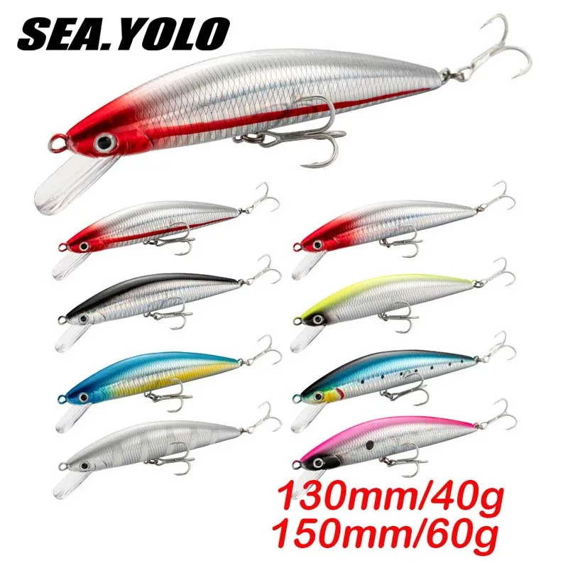 

Sea.Yolo 40g 60g Minnow Fishing Lure Sinking Long-Cast Artificial Hard Bait Bionic Bait For Tuna Bass Sea Fishing