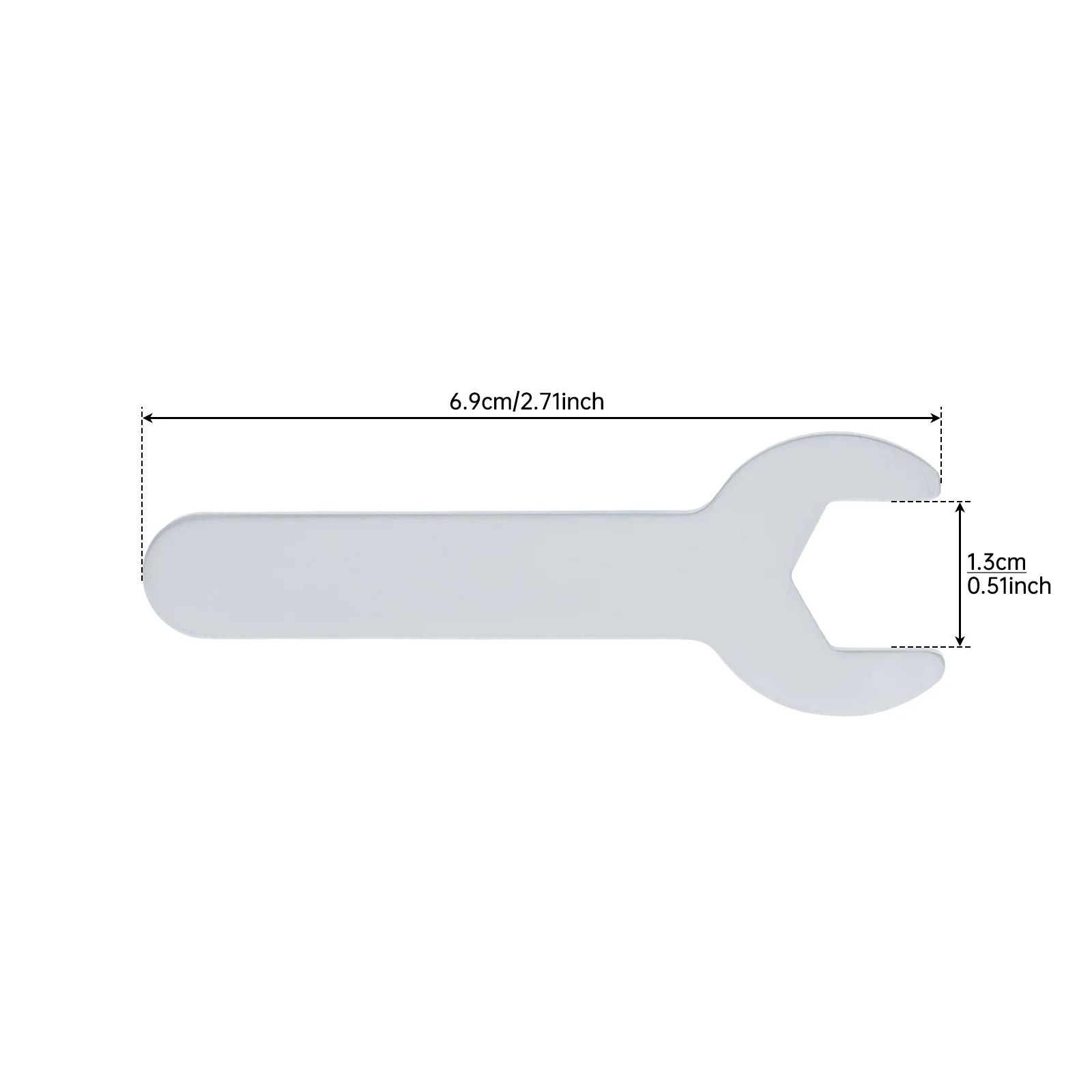 M13 Open-End Flat Zinc-Plated Steel Thin Stamping Spanner Hex Wrench, Rust - Resistant Single - Head Hex Wrenches