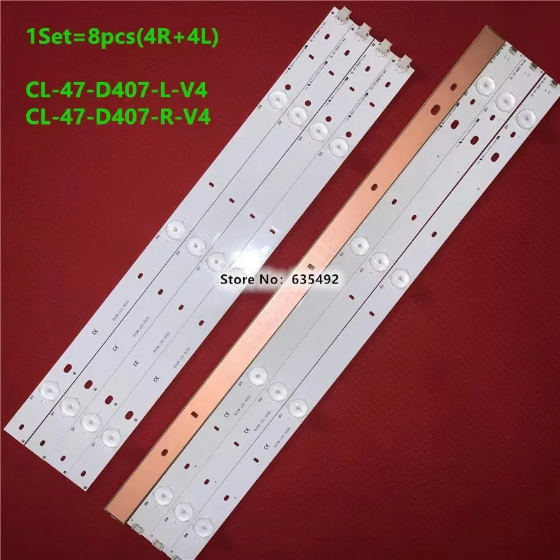 5set=40pcs LED Backlight Strip CL-47-D407-R-V4 CL-47-D407-L-V4  For 47PFL5708/F7 47PFG4109/78 47PFL3188 47PFL3198H PT470H1-DUJF