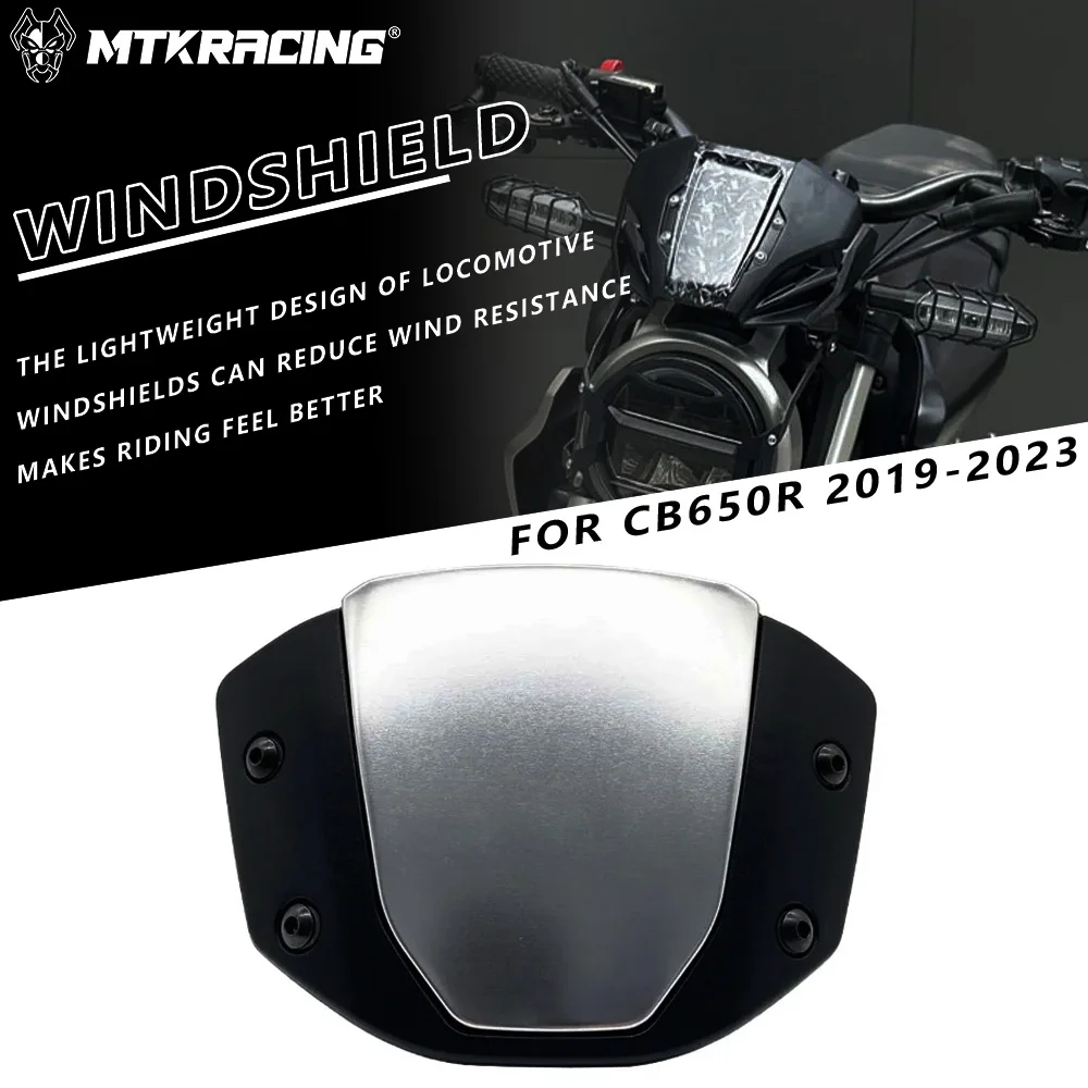 

MTKRACING Windshield For HONDA CB650R 2019-2023 Motorcycle Windshield WindScreen Front Screen Wind Deflector Accessories