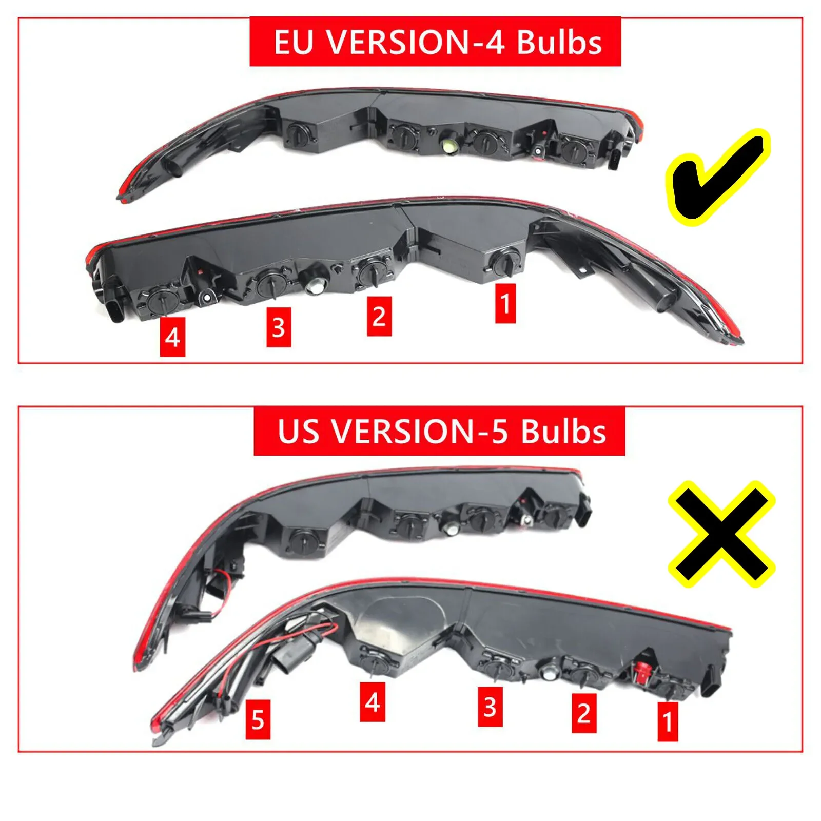 Rear Fog Tail Light Signal LED Rear Reflector Lamp With 4 Bulbs For Audi Q7 2016-2021 4M0945096 4M0945095 EU Version Brake Light