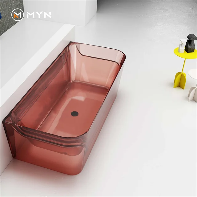 High End Transparent Independent Bathtub Customized Transparent Bathtub Composite Resin Bathtub