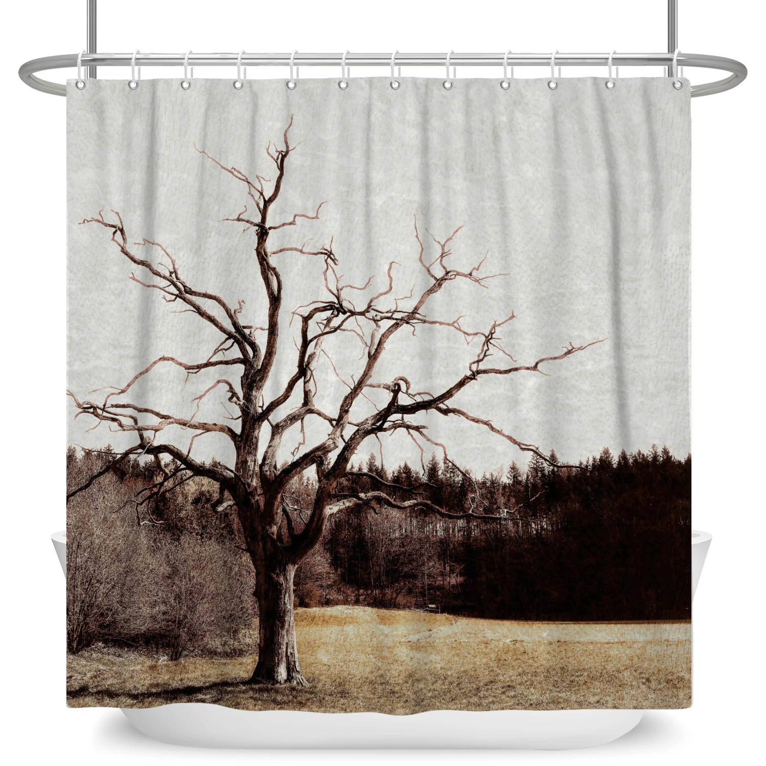 Leisurely Time Shower Curtain 3D Printing Scenic Spots Polyester Waterproof Curtain Bathroom Bathtud Dectoration With Hooks