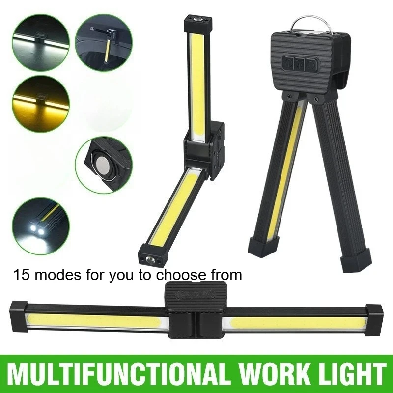 

Strong Flashlightoutdoor Multifunctional Camping Lightingflashlight Auto Repair Work Lightfolding COB Light