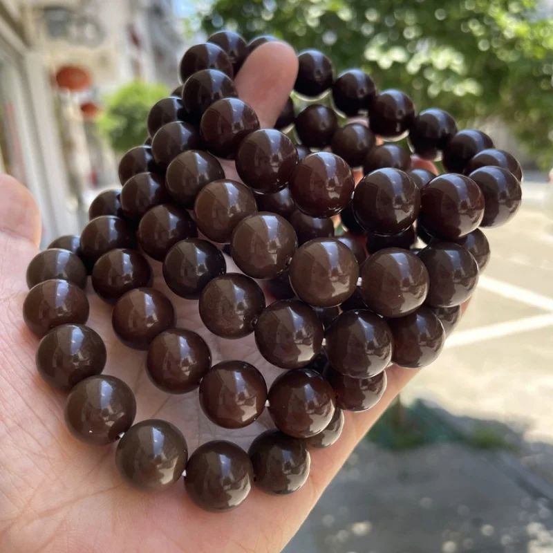 Original Ecology Old Materials Bodhi Root round Beads Cherry Red Bodhi Root Old Materials Coffee Bean Color Bodhi Seed Men and W