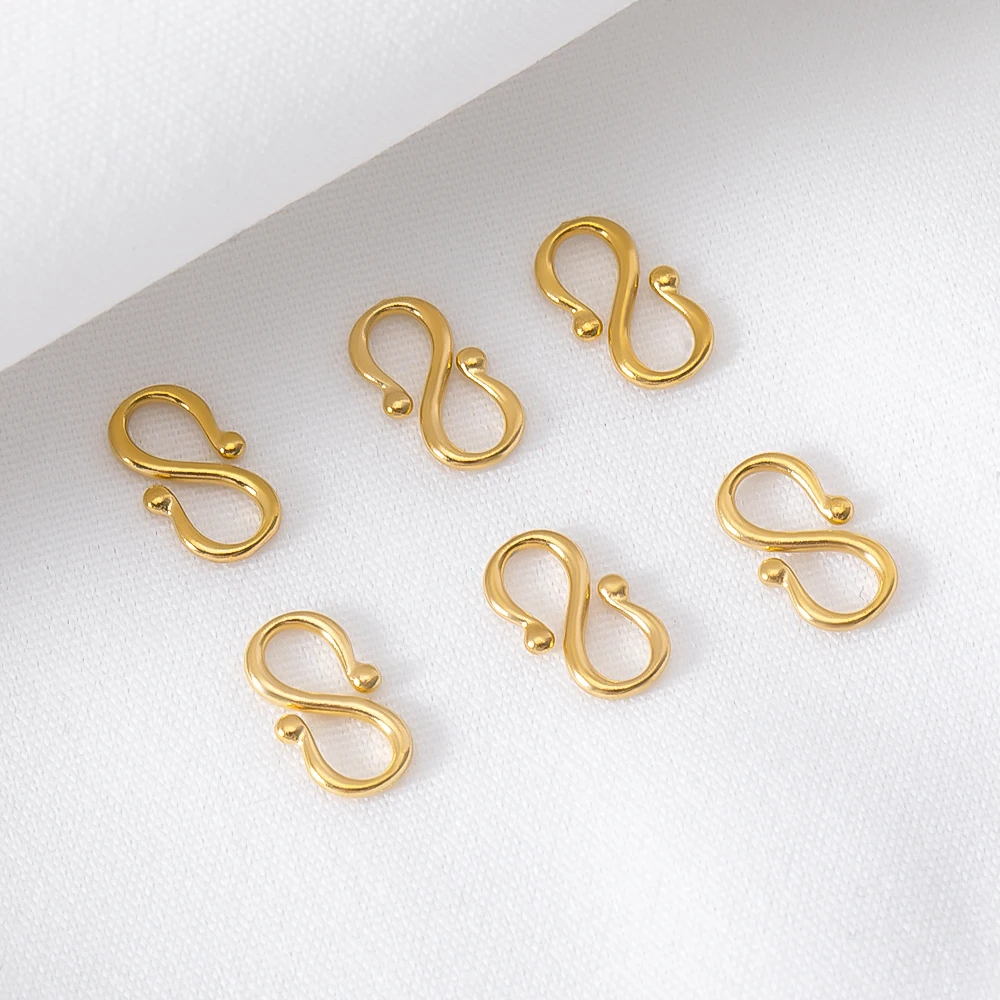 No Fade Stainless Steel M Shape S Shape Necklace Bracelet Clasps Hooks 18K Gold Plated DIY Jewelry Making Accessories Wholesale image 2