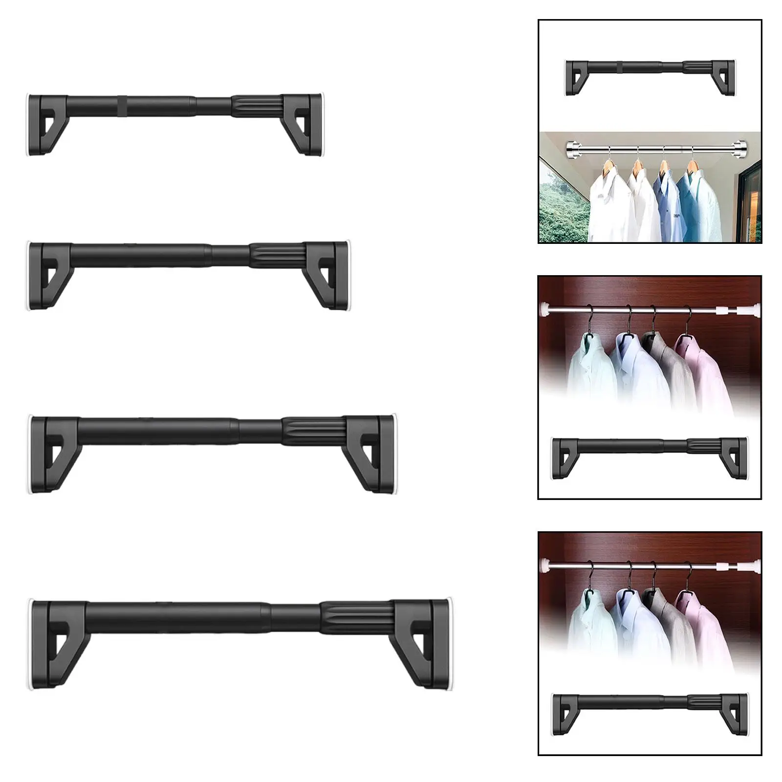 

Closet Rod for Hanging Clothes Adjustable Closet Hanging Organizer for Wardrobe Extender Retractable Wardrobe Hanger