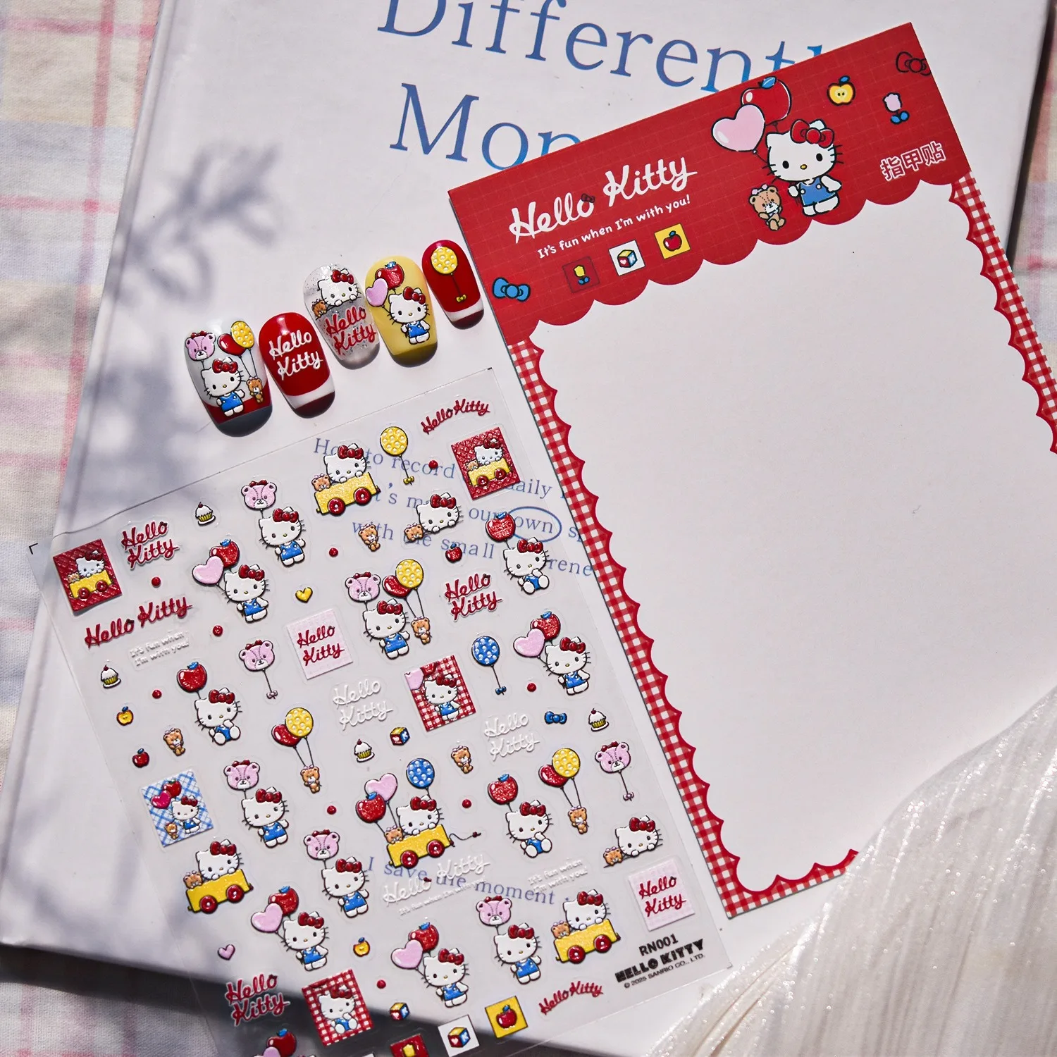 1 Stück Niedliche Sanrio-Charakter Nagelaufkleber mit Gemischten Mustern, Leicht zu Entfernen, Langlebig, für Tägliches Tragen, Mädchenhafte Aufkleber – Detail 3