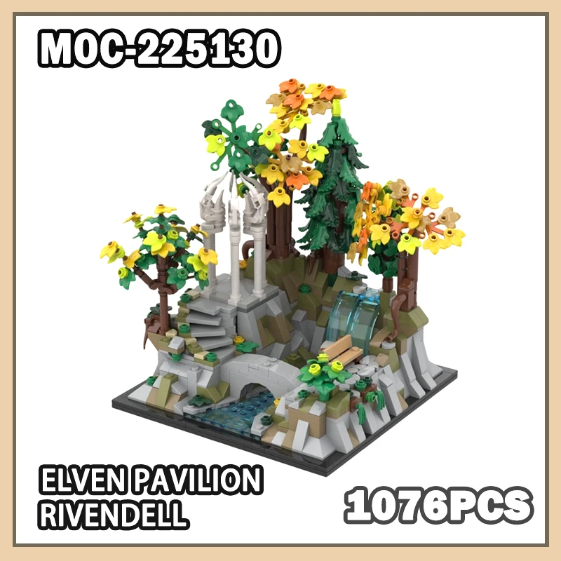 

MOC-225130 Классические сцены из фильма Эльфийский павильон Rivendell, строительный блок, модель, набор кирпичей, креативные подарки, коллекционные предметы для мальчиков, 1076 шт.