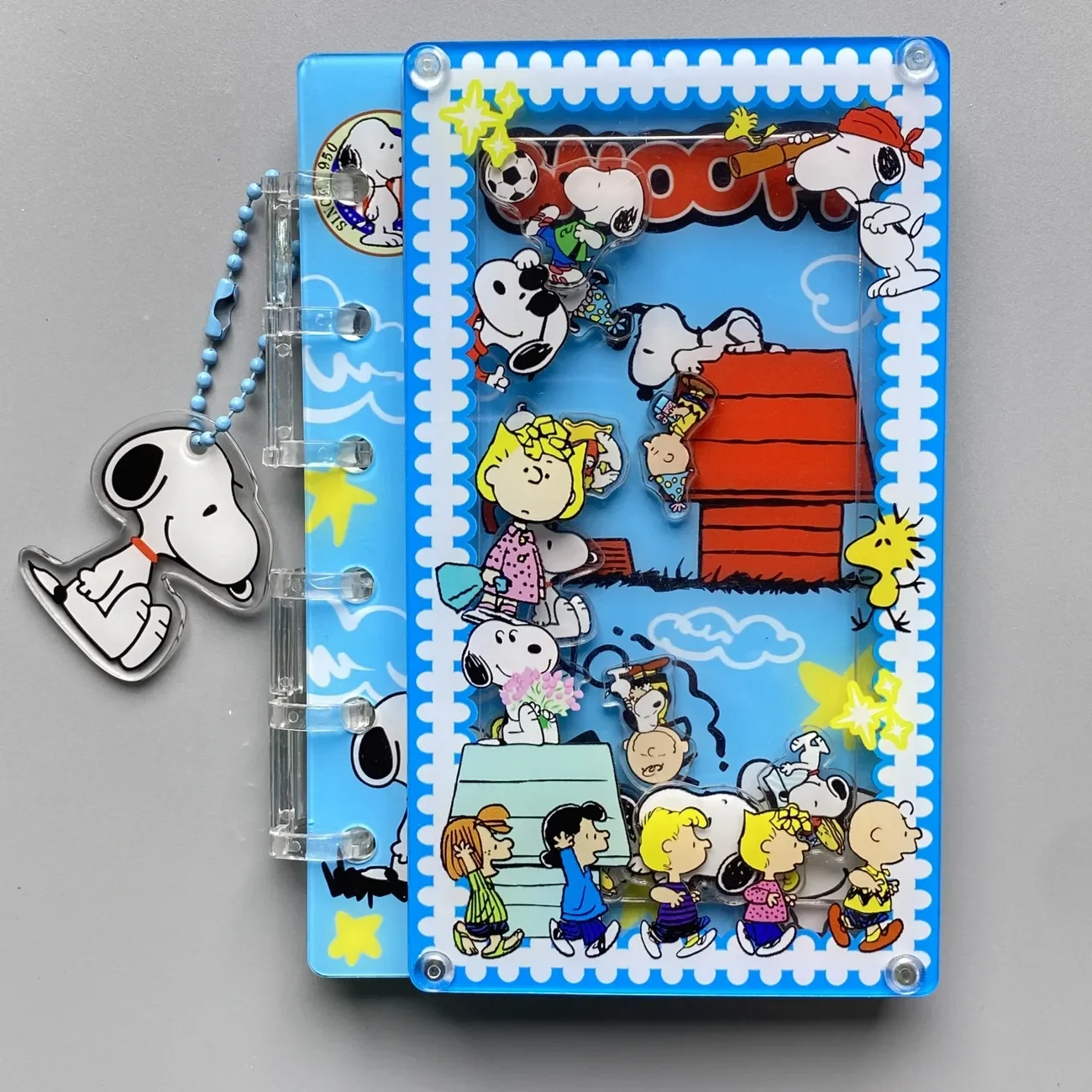 New Snoopy Shake Acrylic Notebook Detachable Cartoon Interest Diy Notepad Surprise Friend Gift Student Stationery Wholesale