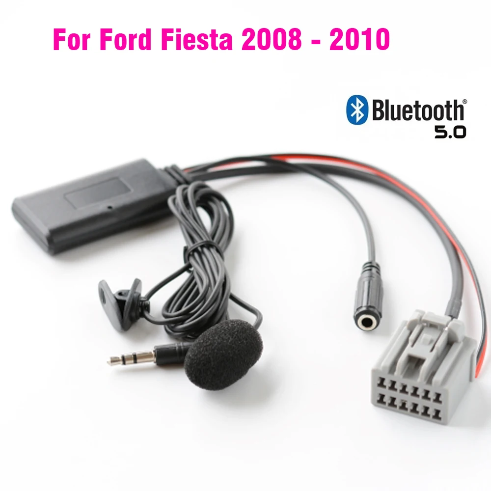 

Car Bluetooth 5.0 Wireless Phone Call Handsfree AUX In Adapter for Ford Fiesta mk7 2008 2009 2010 With Microphone