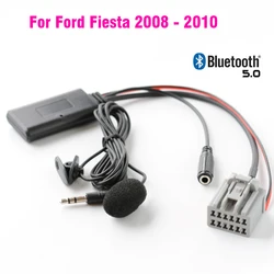 Car Bluetooth 5.0 Wireless Phone Call Handsfree AUX In Adapter for Ford Fiesta mk7 2008 2009 2010  With Microphone