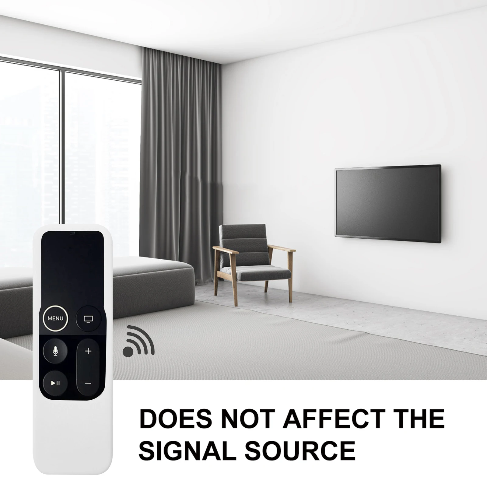 

Control Case White Protective Nonslip Remote Case Cover Nonslip Dustproof Washable Silica Gel Remote Accessories