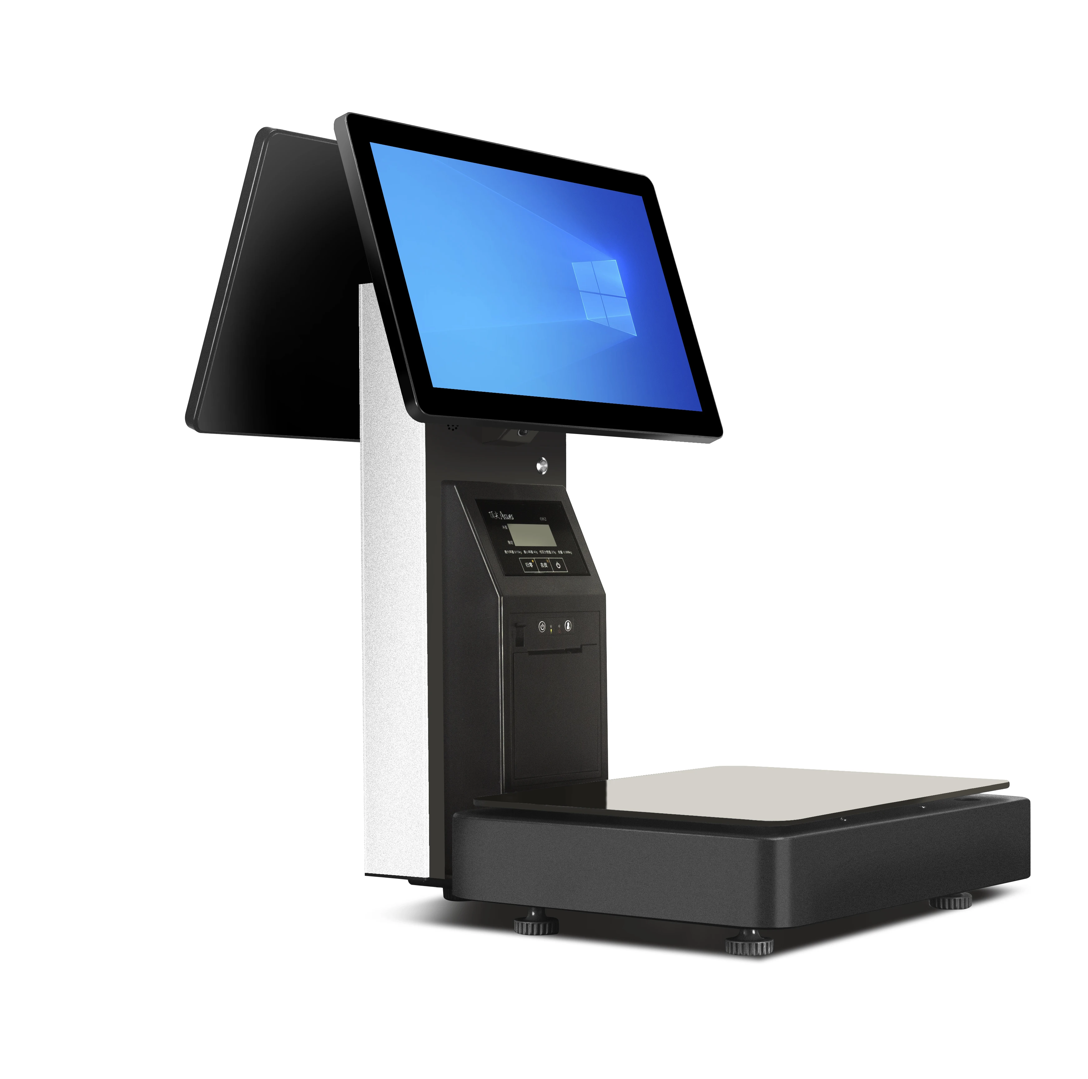 نظام POS متكامل ممتاز بشاشة مزدوجة مع حساب تلقائي للطابعة المزدوجة والتعرف على منتجات AI لـ Cashie